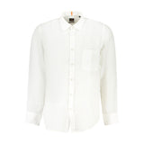 Hugo Boss White Linen Men Shirt