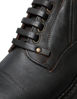 Dolce & Gabbana Brown Leather Lace Up Derby Dress Shoes