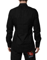Dolce & Gabbana Black GOLD Long Sleeves Men Formal Dress Shirt
