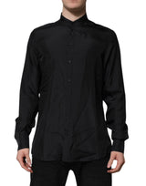 Dolce & Gabbana Dark Blue Silk MARTINI Men Formal Dress Shirt
