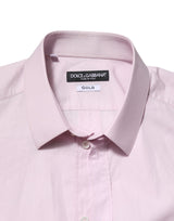 Dolce & Gabbana Pink Cotton GOLD Long Sleeves Dress Shirt