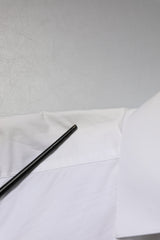 Dolce & Gabbana White Cotton GOLD Long Sleeves Dress Shirt