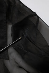 Dolce & Gabbana Black Silk Lace Long Sleeves Dress Shirt