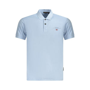 Napapijri Light Blue Cotton Men Polo Shirt
