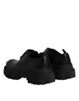 Dolce & Gabbana Black Leather Lace Up Derby Men Dress Shoes