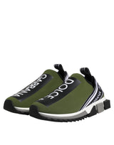 Dolce & Gabbana Green Black Slip On Sorrento Sneakers Shoes