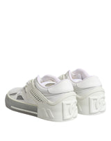 Dolce & Gabbana White Low Top DG Embossed Men Sneakers Shoes