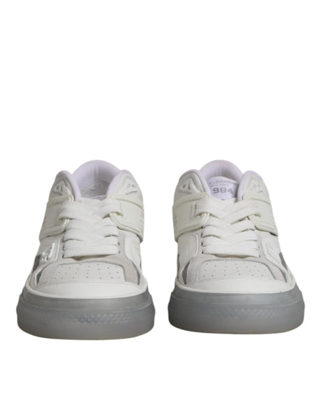Dolce & Gabbana White Low Top DG Embossed Men Sneakers Shoes