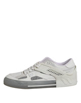 Dolce & Gabbana White Low Top DG Embossed Men Sneakers Shoes