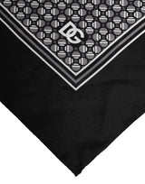 Dolce & Gabbana Black White Patterned Square Foulard Scarf