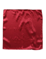 Dolce & Gabbana Red Solid Satin Silk Square Handkerchief Scarf