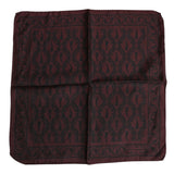 Dolce & Gabbana Maroon Black Printed Square Men Foulard Scarf