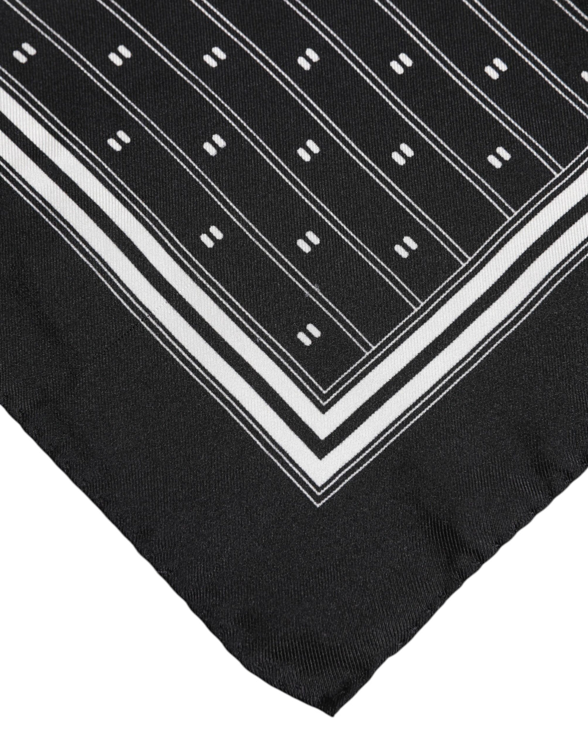 Dolce & Gabbana Black White Printed Silk Square Foulard Scarf