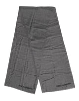 Dolce & Gabbana Gray Logo Print Neck Warmer Wrap Shawl Scarf