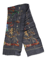 Dolce & Gabbana Gray Graphic Print Warmer Wrap Shawl Scarf