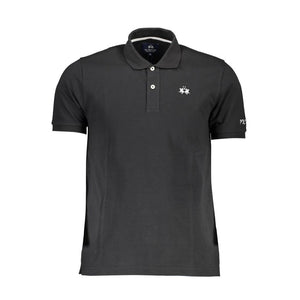 La Martina Black Cotton Polo Shirt