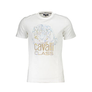 Cavalli Class White Cotton T-Shirt