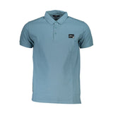 Cavalli Class Blue Cotton Polo Shirt