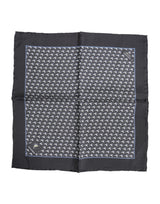 Dolce & Gabbana Black Fish Print Silk Square Men Foulard Scarf