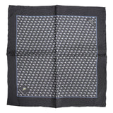 Dolce & Gabbana Black Fish Print Silk Square Men Foulard Scarf