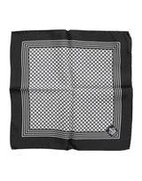 Dolce & Gabbana Black White Patterned Square Men Foulard Scarf