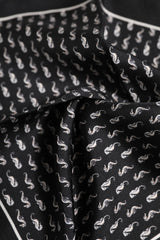 Dolce & Gabbana Black Sea Horse Silk Square Men Foulard Scarf