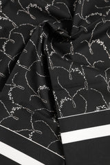 Dolce & Gabbana Black White Printed Square Men Foulard Scarf