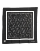 Dolce & Gabbana Black White Printed Square Foulard Scarf