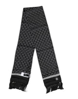 Dolce & Gabbana Black Silk Printed Fringes Men Foulard Scarf