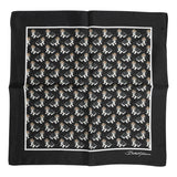 Dolce & Gabbana Black Dog Print Silk Square Foulard Scarf