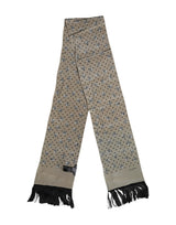 Dolce & Gabbana Gray Skulls Silk Fringes Men Foulard Scarf