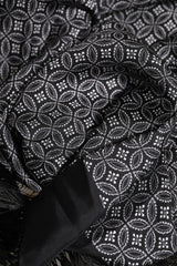 Dolce & Gabbana Black Patterned Fringes Men Foulard Scarf