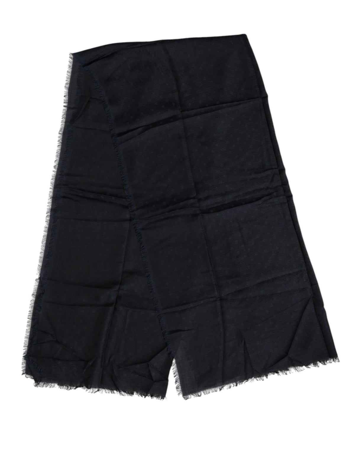 Dolce & Gabbana Black Viscose Fringes Neck Warmer Scarf