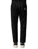 Dolce & Gabbana Gray Cotton DG Logo Straight Men Denim Jeans