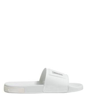 Dolce & Gabbana White Rubber Sandals Slides Beachwear Shoes
