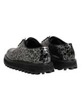 Dolce & Gabbana Black White Calfskin Chunky Derby Shoes