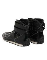 Dolce & Gabbana Black Quilted Leather Lace Up Sneakers Shoes