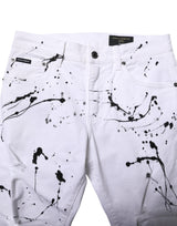 Dolce & Gabbana White ColorSplash Skinny Denim Jeans