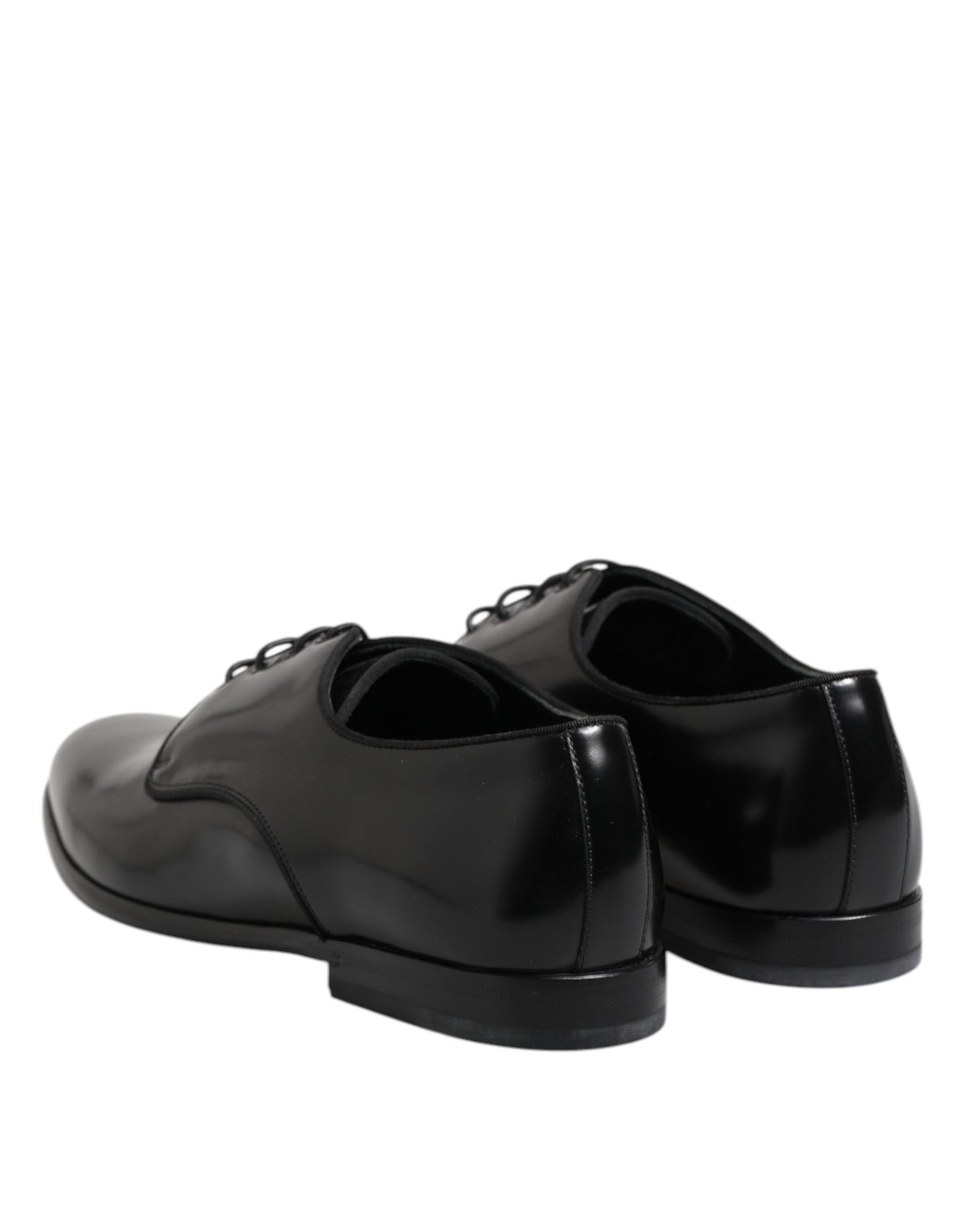 Dolce & Gabbana Black Leather Lace Up Derby Men Dress Shoes