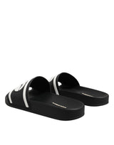 Dolce & Gabbana Black White Sandals Rubber Men Beachwear Shoes