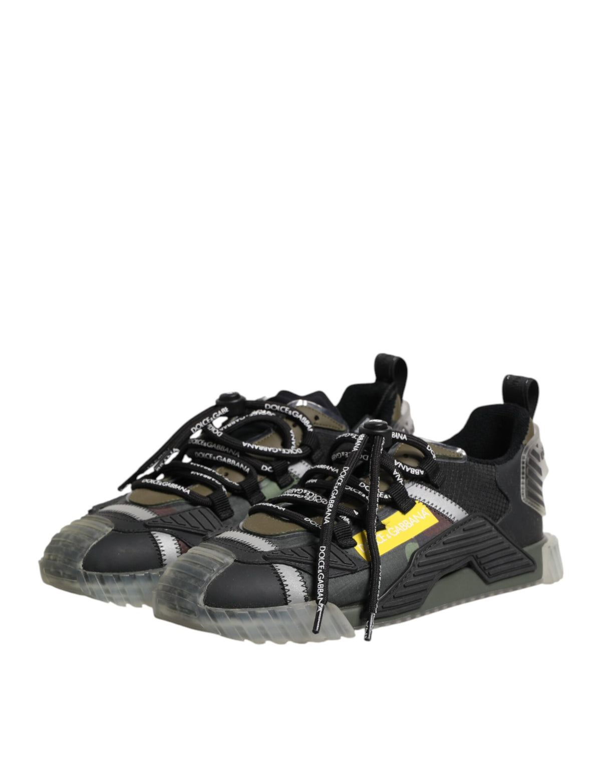 Dolce & Gabbana Black Lace Up Low Top NS1 Sneakers Shoes