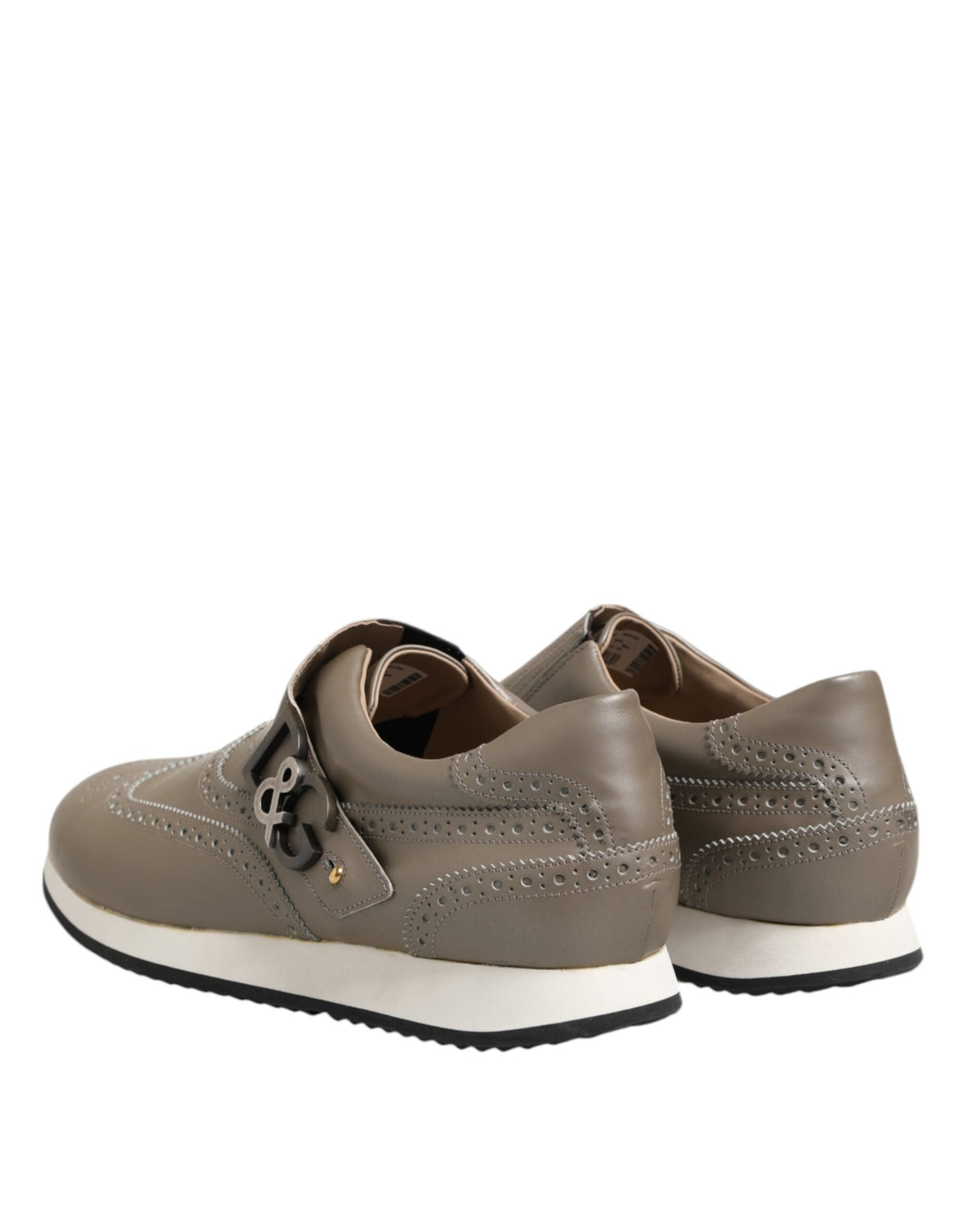 Dolce & Gabbana Brown Leather Men Low Top Sneakers Shoes