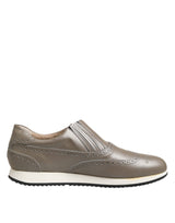 Dolce & Gabbana Brown Leather Men Low Top Sneakers Shoes