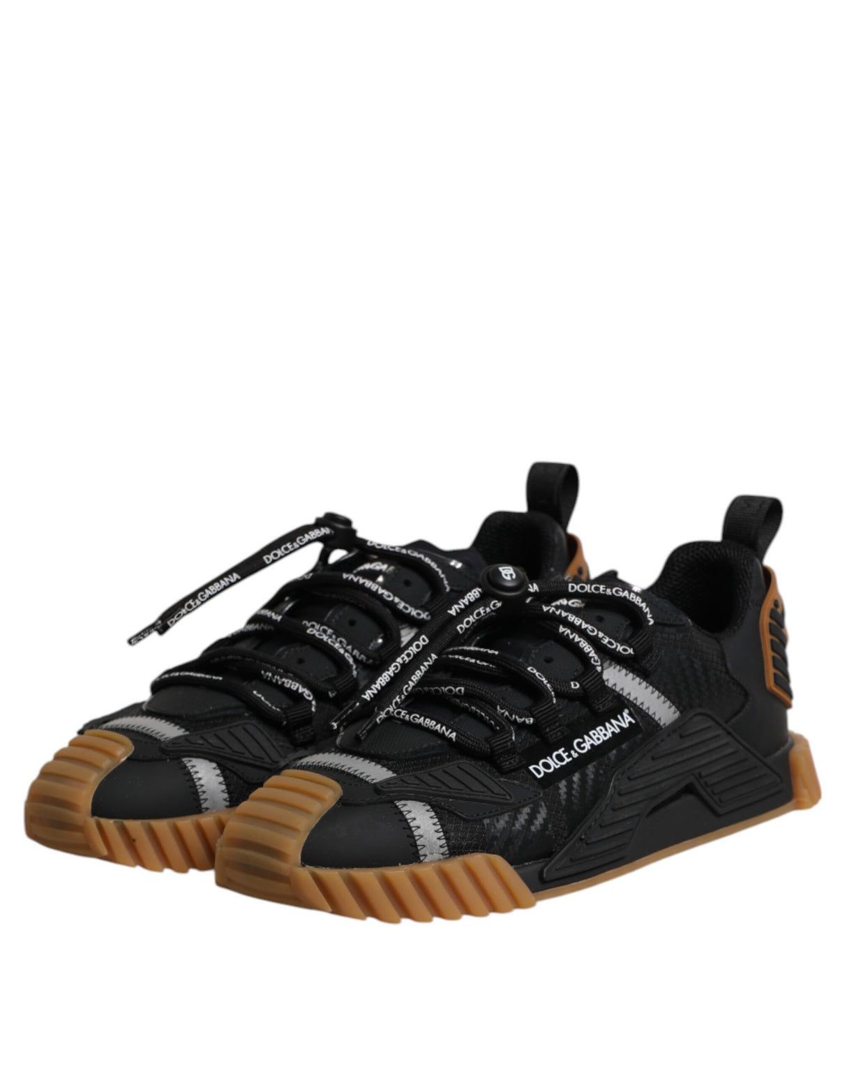 Dolce & Gabbana Black Brown Lace Up Low Top NS1 Sneakers Shoes