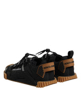 Dolce & Gabbana Black Brown Lace Up Low Top NS1 Sneakers Shoes