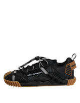 Dolce & Gabbana Black Brown Lace Up Low Top NS1 Sneakers Shoes