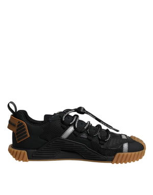 Dolce & Gabbana Black Brown Lace Up Low Top NS1 Sneakers Shoes