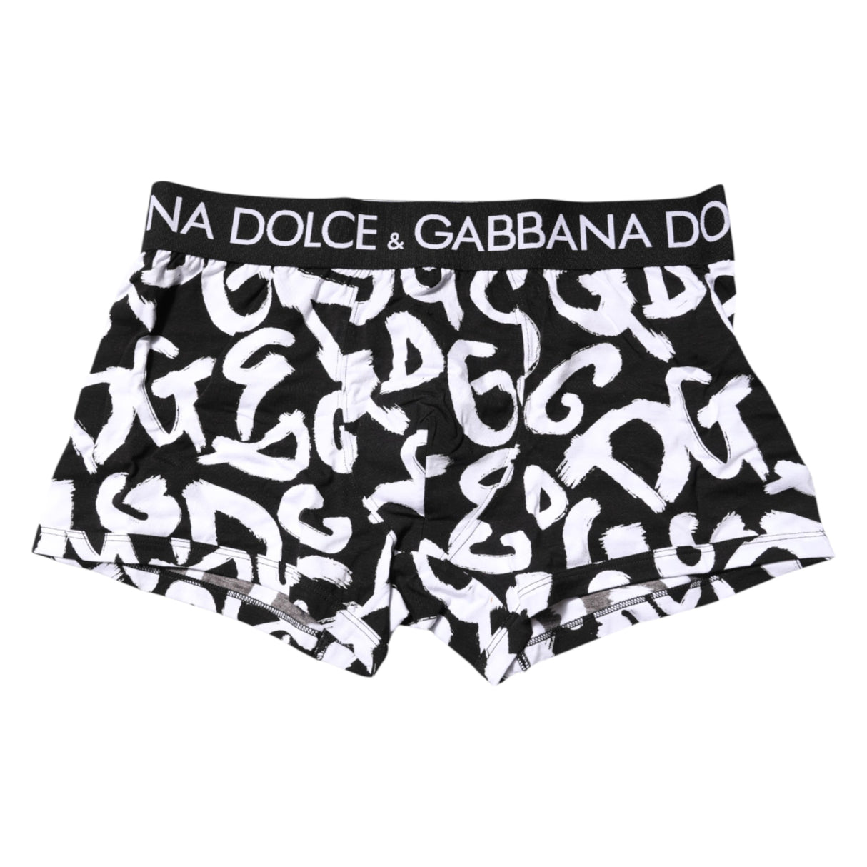 Dolce & Gabbana Black White Logo Print Regular Boxer Underwear