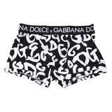 Dolce & Gabbana Black White Logo Print Regular Boxer Underwear