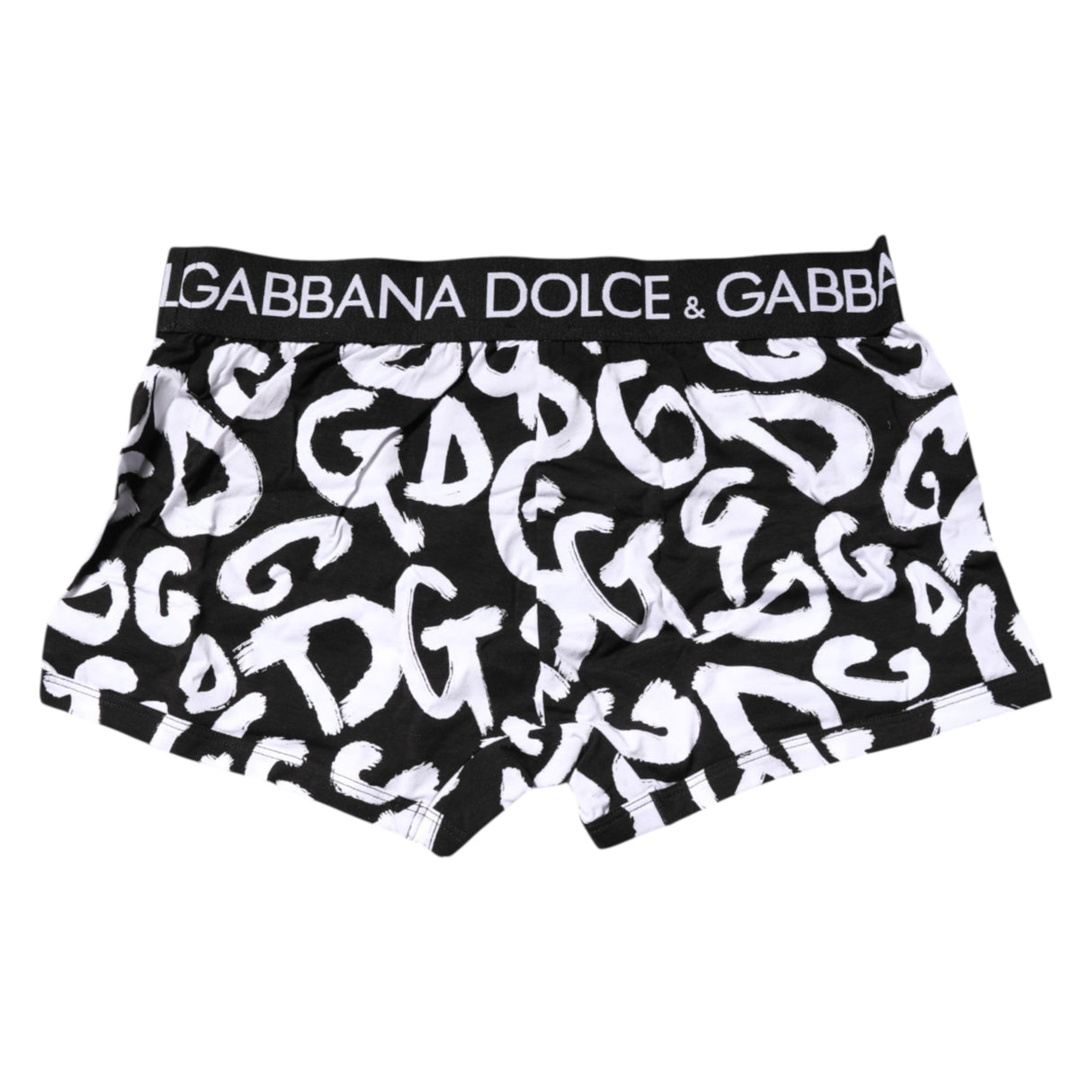 Dolce & Gabbana Black White Logo Print Regular Boxer Underwear